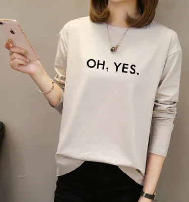 Fashion Long Sleeve Women's T-Shirt for Fall/Winter