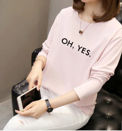 Fashion Long Sleeve Women's T-Shirt for Fall/Winter