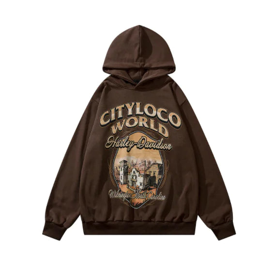 Retro High Street Hoodie with Hip Hop Cartoon Print