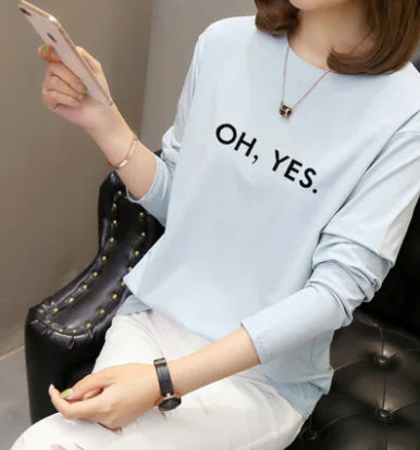 Fashion Long Sleeve Women's T-Shirt for Fall/Winter