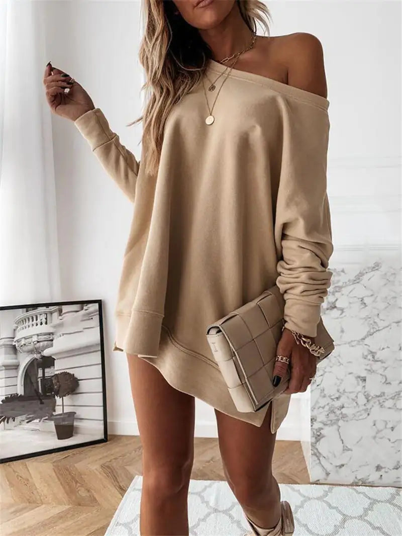 Solid Color Long Sleeve Loose All-Match Sweater