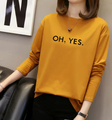 Fashion Long Sleeve Women's T-Shirt for Fall/Winter